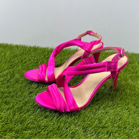 H&M Pink Strappy Sandals with Stiletto Heels Size 8 US 39 EU - Picture 4 of 9